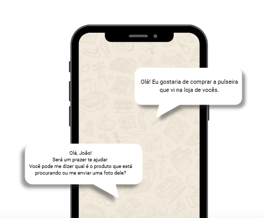 Mockup de chat em smartphone com balões de conversa